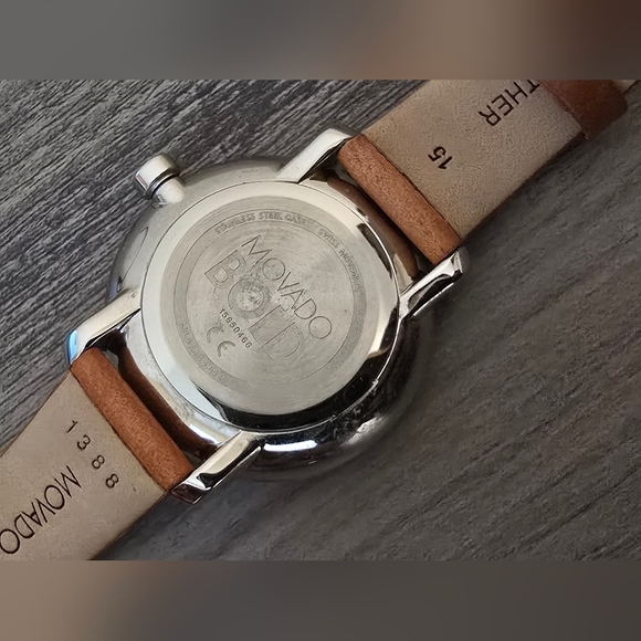 Movado Silver and Brown Women's Watch - Picture 5 of 8